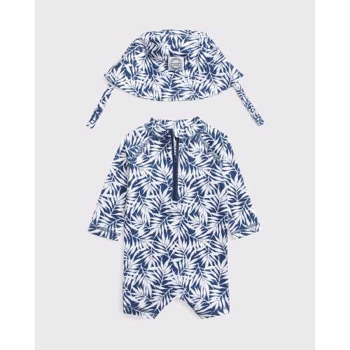 A+F Baby Long-Sleeve One-Piece Rash Guard Swim Set