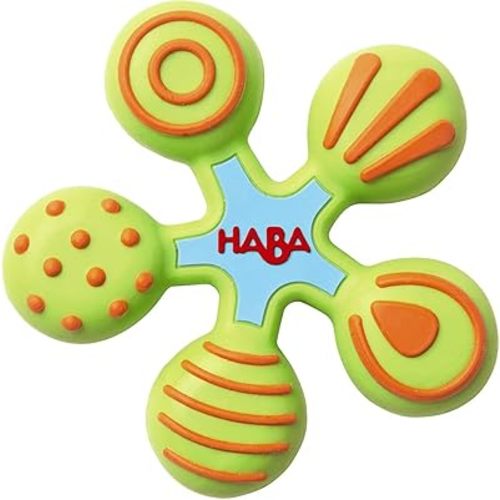 HABA Silicone Teethers for Babies 6-18 Months - Star Design Silicone Teether Ring and Grasping Toy for Safe Sensory Development - Dishwasher Safe Baby Essentials