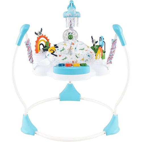 INFANS Baby Activity Center Jumper with Music, Light, Interactive Toys, 360°Rotating Seat, 3 Heights for 6+ Months (Blue)