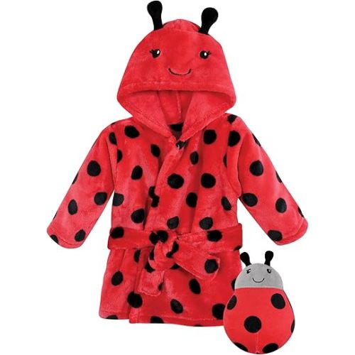 Hudson Baby unisex-baby Plush Bathrobe and Toy Set