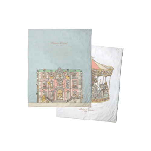 Reversible Quilt - Monceau Mansion / Carousel Pink