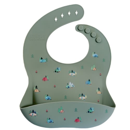 Silicone Bib Camper Sage Green – Austin Baby Collection