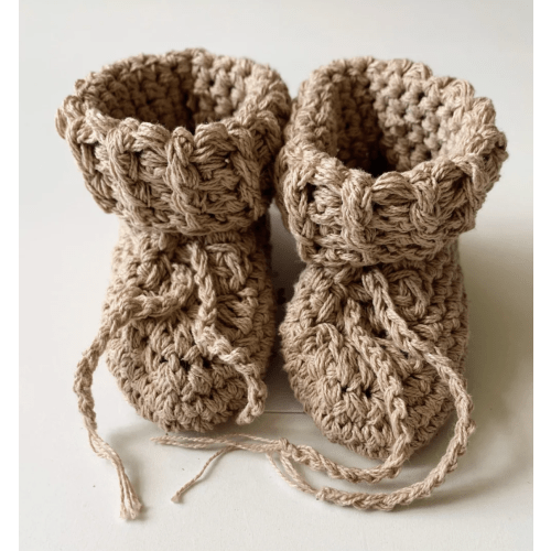 Cotton Tie Baby Booties