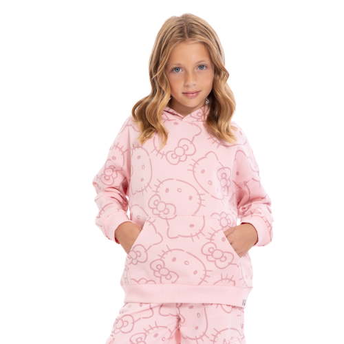 Wonder Nation Hello Kitty Girls Printed Graphic Hooded Sweatshirt, Sizes 4-18