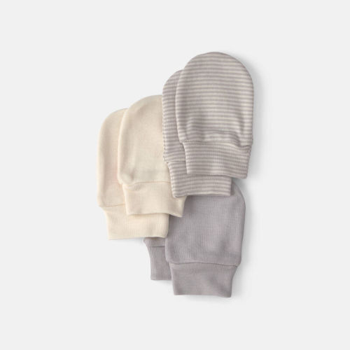 Baby 3-Pack Mitts - Grey/Ivory | Carter’s Oshkosh Canada