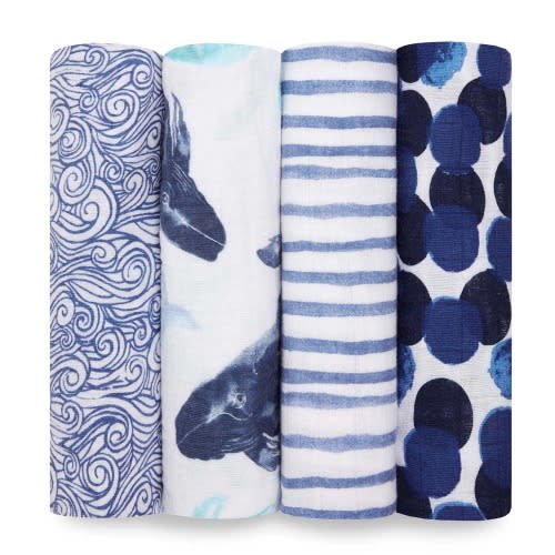Seafaring Classic Swaddle 4pk | aden + anais