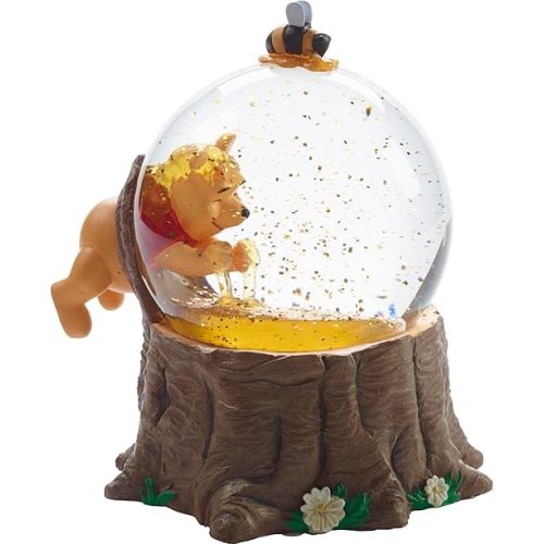 Precious Moments Disney Winnie the Pooh Musical Snow Globe – “For the Love of Hunny” Collectible with Floating Bees, Resin and Glass, 5.6" Tall, Plays Classic Pooh Theme #171708