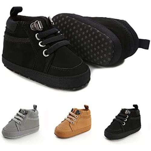 CENCIRILY Baby Boys Girls High Top Sneakers Soft Soles Anti Skid Infant Ankle Shoes Toddler Prewalker First Walking Crib Shoes