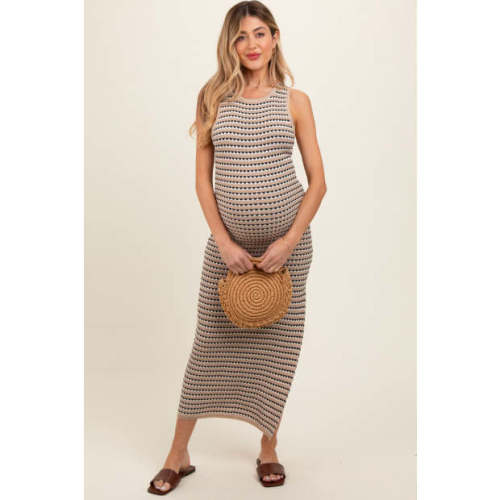 Pinkblush Maternity Knit Fitted Sleeveless Maternity Maxi Dress