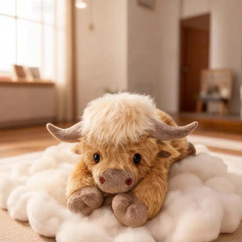 Highland Cow Stuffed Animal Plush, Soft Cow Plush Toy Gift for Kids and Adults, Cute Hugging Pillow