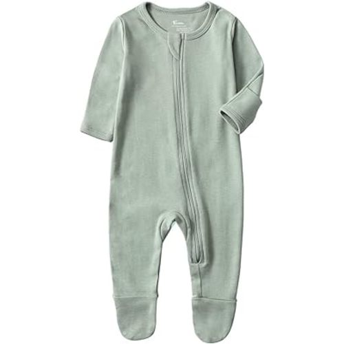 O2 BABY Baby Boys Girls Organic Cotton Zip-Front Sleeper Pajamas, Footed Sleep 'n Play