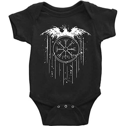 Viking Compass Graphics Baby Organic Bodysuit Short Sleeve Infant Clothes