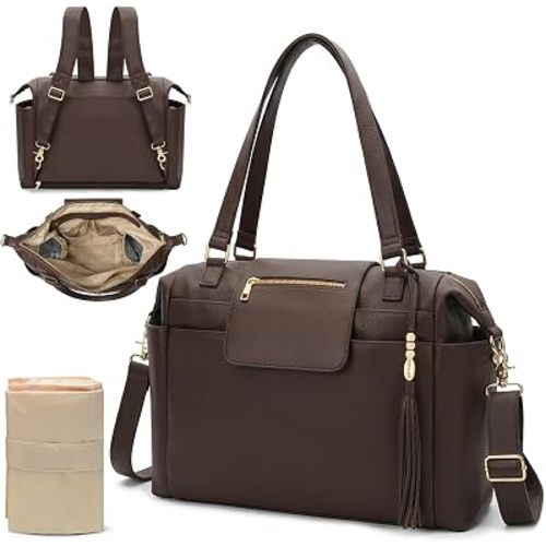 Omanmoli Diaper Bag Tote Leather Diaper Bag Purse Backpack Large Baby Bag