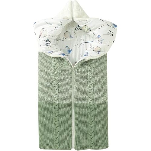 Stroller Blanket Newborn Baby Swaddle Sack Knitted Crochet Hooded Baby Sleep Sack Boy or Girl Swaddle Wrap for 0-6 Months Baby Receiving Blankets,Sleeping Bag