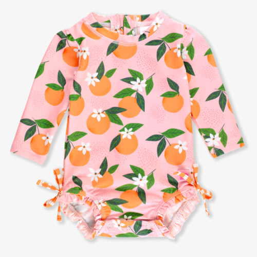 Mermaid Long Sleeve One Piece Rash Guard - 3-6m