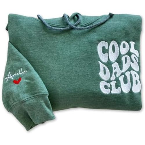 COUPLEHOODIES Custom Embroidered Cool Dads Club Hoodie Kids Names On Sleeve