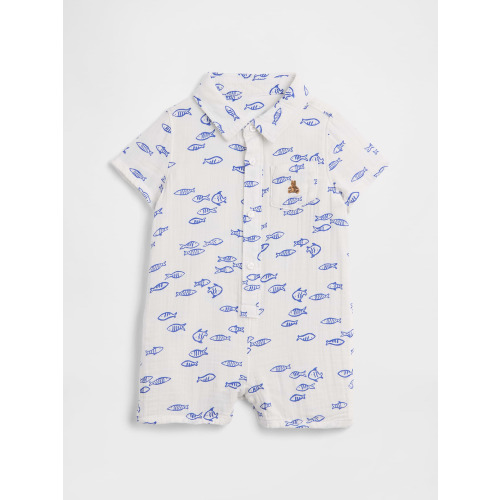 Baby Brannan Bear Print Romper