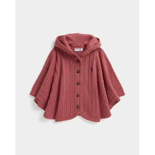 Mini-Cable Cotton Hooded Poncho