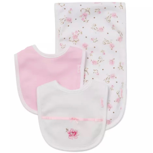 Girls' Rose Bibs & Burp Cloth Set - Baby