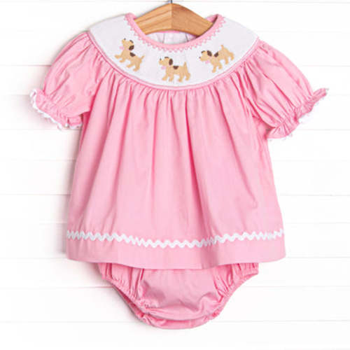 Sunday Stroll Smocked Diaper Set, Pink – Stitchy Fish