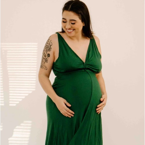 Juliet Labor & Postpartum Gown in Emerald-Limited Time – Lila