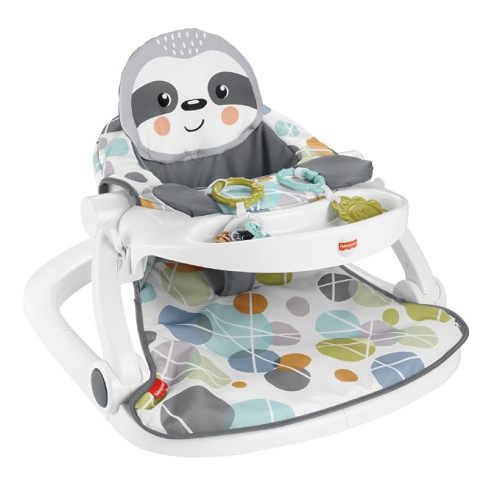Fisher-Price Sit-Me-Up Floor Seat with Snack Tray, Plush Sloth Theme