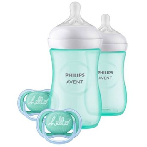 Philips Avent Natural Baby Bottle With Natural Response Nipple Baby Gift Set - Teal - 4pc