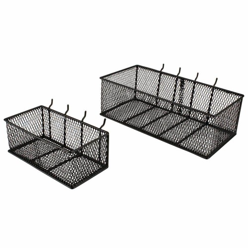 Steel Mesh Pegboard Basket in Black(2-Pack)