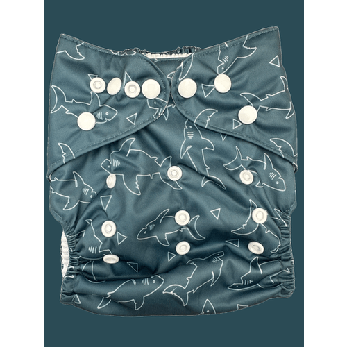 Deep Sea Blue SHARK! Reusable Adjustable Swim Diaper