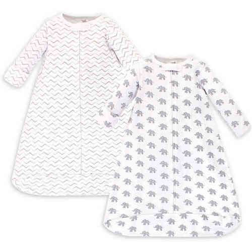 Touched by Nature® Size 3-9M 2-Pack Marching Elephants Organic Cotton Sleeping Bags in White