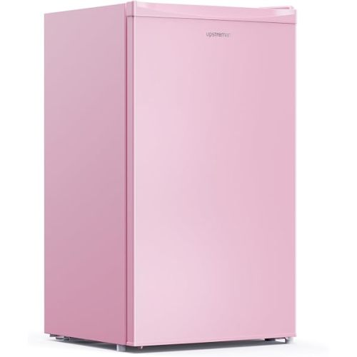 Upstreman 3.2 Cu.Ft Mini Fridge with Freezer, Pink-BR321