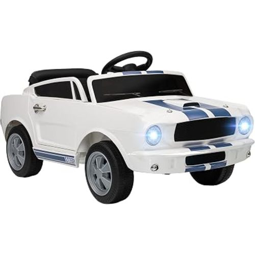Qaba Licensed Ford Shelby GT 350 Kids Ride On Car 12V for Ages 3-6 White