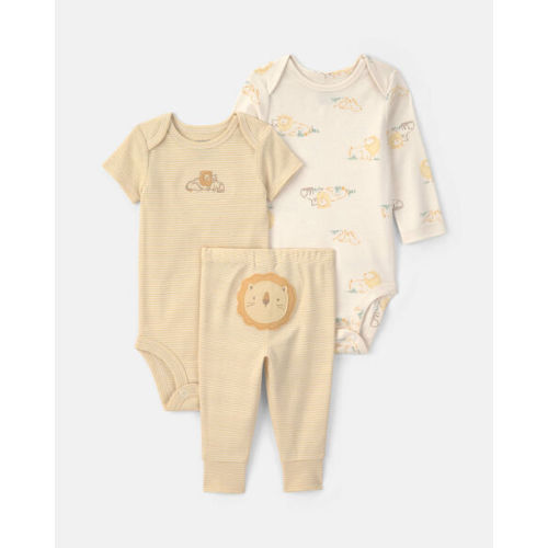 Baby 3-Piece Lion Bodysuit & Pant Set - Yellow/Ivory | Carter's