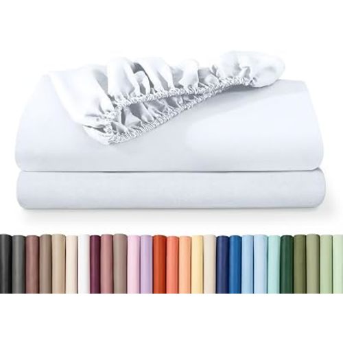 Bare Home 2-Pack Fitted Sheet 1800 Ultra-Soft (Twin, White)