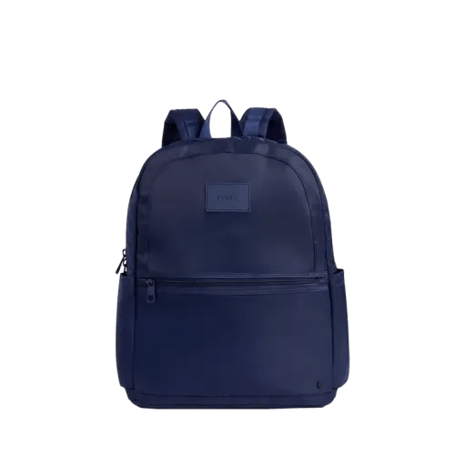 Evans Double Pocket Backpack Nylon Navy