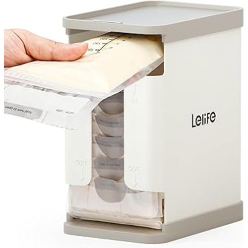 Breastmilk Freezer Organizer | Breastmilk Storage Container Storing System for Freezing Breastmilk | Use with Standard Milk Bags (White)