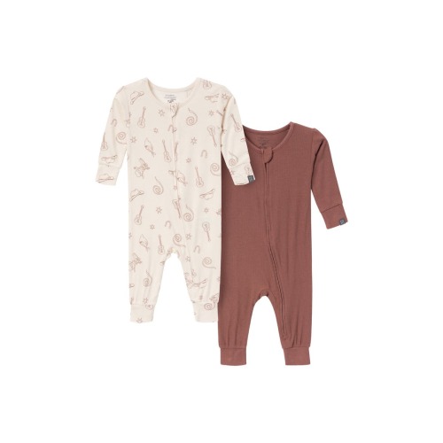2-Pack Boy's Tight Fitting Footless Pajamas, 0-3M