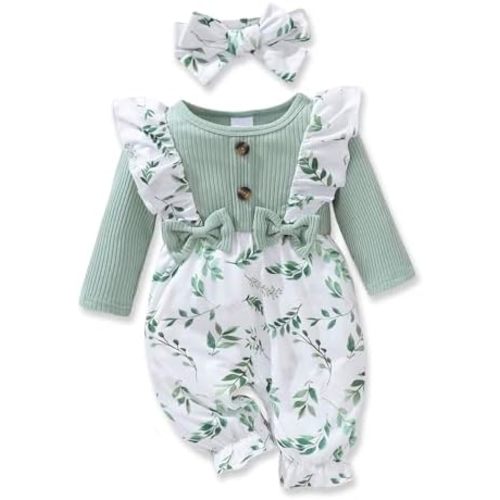 Newborn Baby Girl Clothes Infant One-Piece Romper+Jumpsuit+Bodysuit+Headband Fall Winter Outfits New Born Set