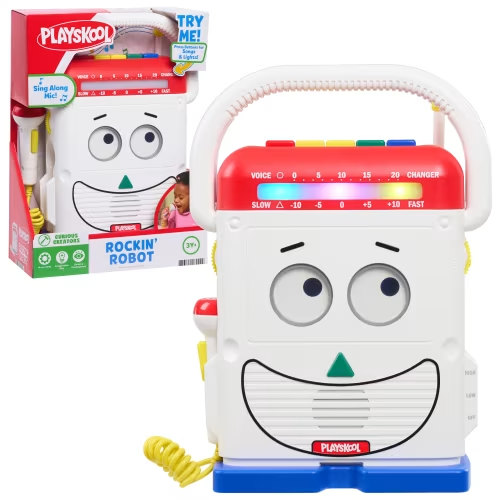 Playskool Rockin’ Robot Toy with Sing-Along Microphone, Songs & Lights, Learning Toy, Walmart Exclusive, Ages 3+