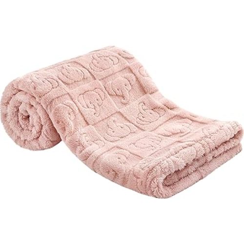 Pro Goleem Elephant Baby Fleece Blanket, Baby Blanket for Girls, 30" x 40" Soft Crib & Stroller Blanket for Newborns and Toddlers, (Pink)