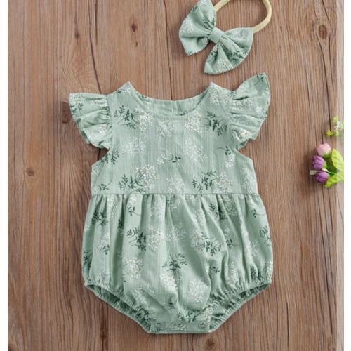KEELY Floral Romper with Headband - Hazel & Bo