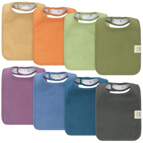 KeaBabies 8-Pack Organic Baby Bibs for Boys, Girls - Super Absorbent Cotton Drool Bibs for Baby Girl & Boy, Teething Toddler, Drooling Newborn, Ultra Soft & Machine Washable (Cruise)