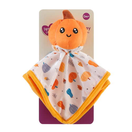 Parent's Choice 12" x 12" Pumpkin Lovey Security Blanket, White