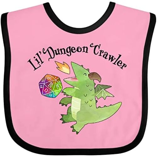 inktastic Lil' Dungeon Crawler- Cute Dragon Baby Bib