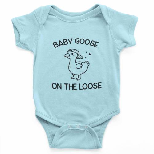 Baby Goose On The Loose Baby Grow - Funny Cute Novelty Baby Onesie, Baby Grow, Baby Outfit For Boys & Girls