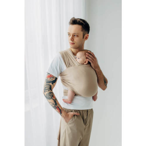 Stretchy/Elastic Baby Sling - Nude Beige - standard size 5.0 m
