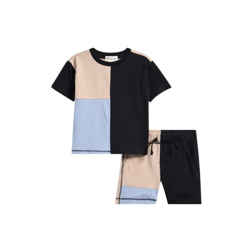 Colorblock Organic Cotton T-Shirt & Shorts Set
