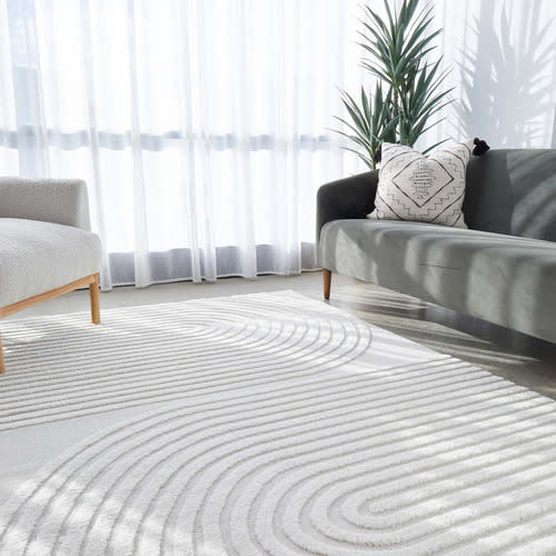 White Belle Curved Arches Rug