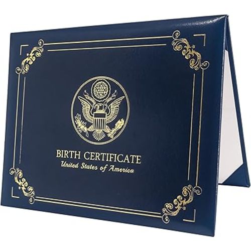 GraduationMall US Birth Certificate Holder 8.5x11 Birth Certificate Cover Protector with Logol "Birth Certificate" Birth Gifts
