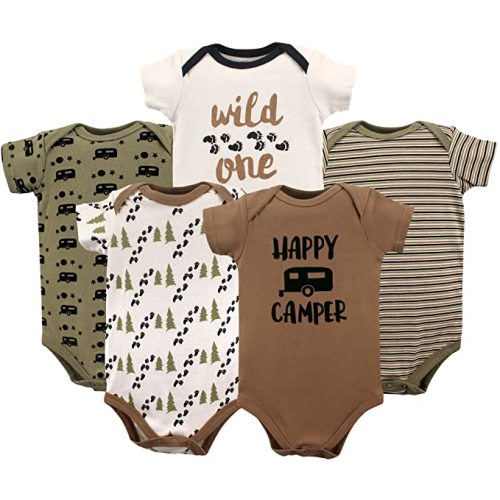 Luvable Friends Unisex Baby Cotton Bodysuits - Happy Camper